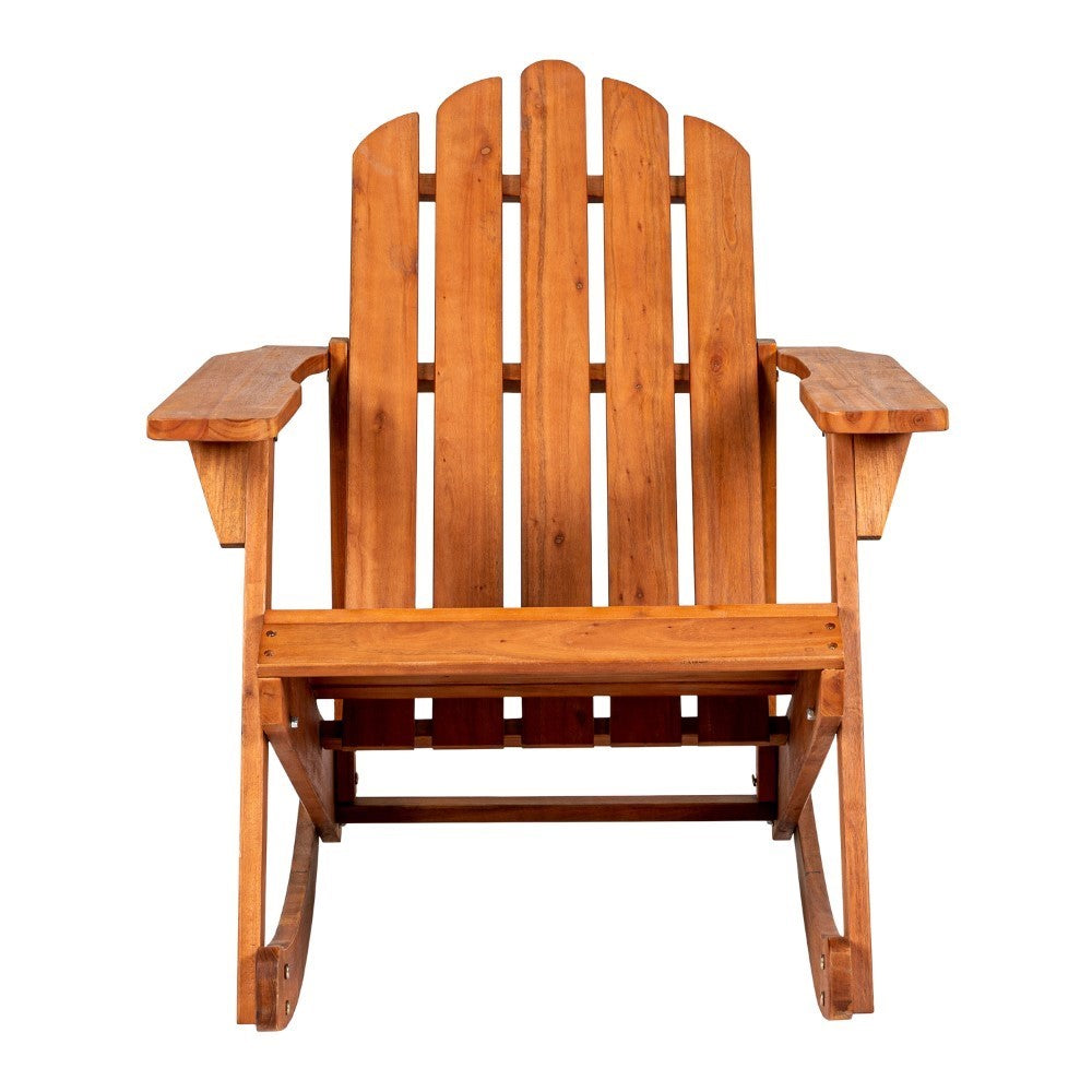 Hausa Outdoor Patio Classic Acacia Wood Adirondack Rocking Chair