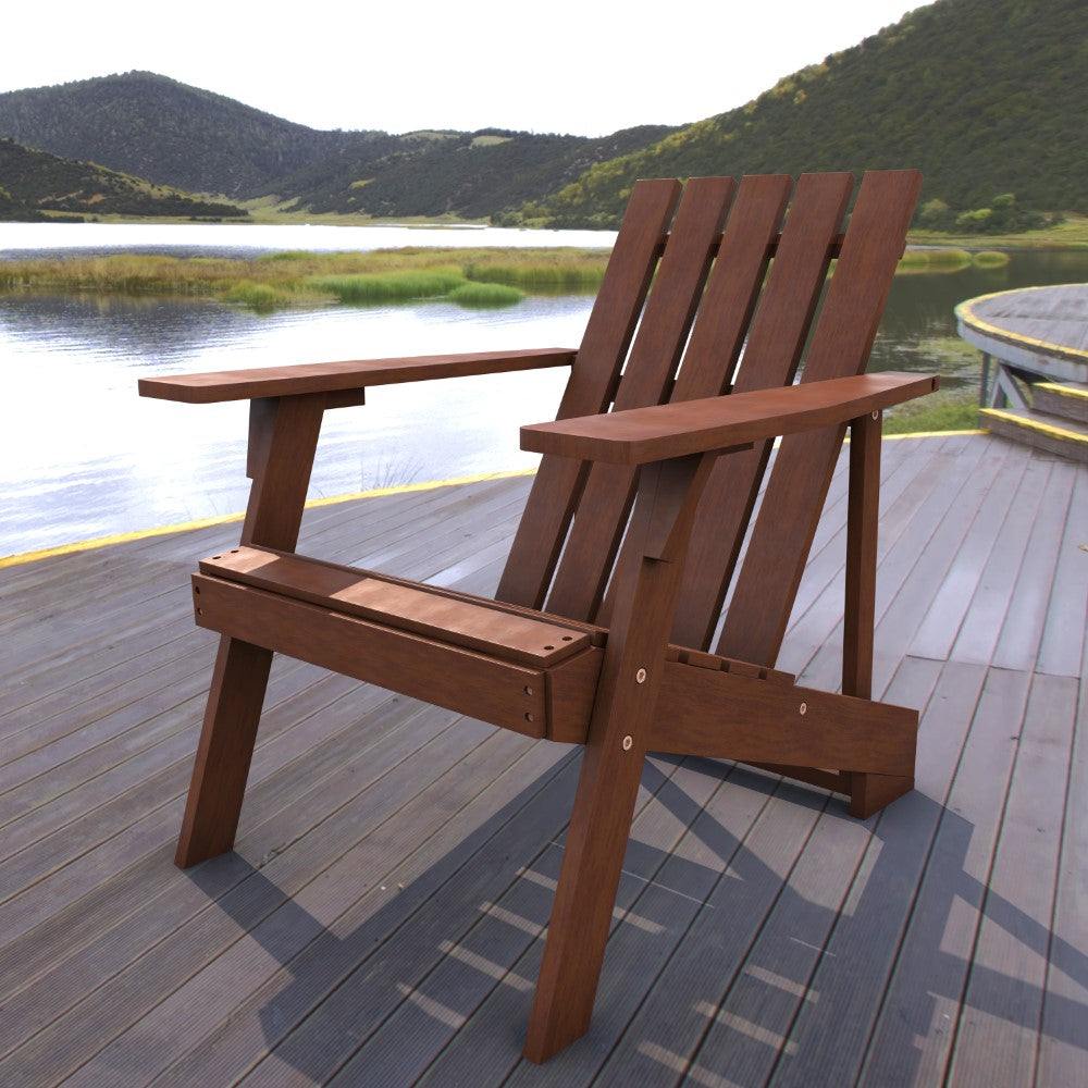 Sandy Outdoor Patio Modern Acacia Wood Adirondack Chair