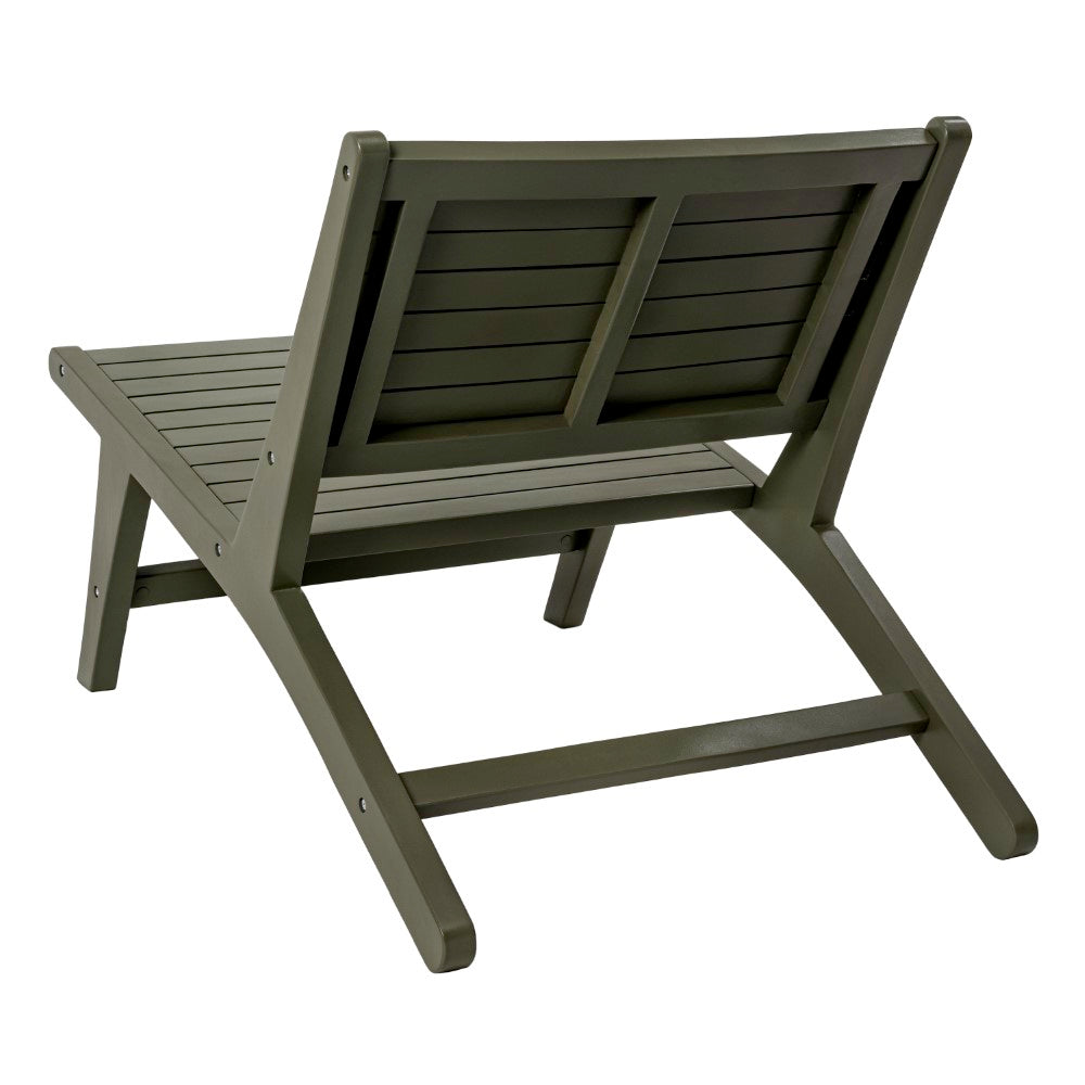 Pace Mid-Century Modern Wood Armless Outdoor Patio Chair
