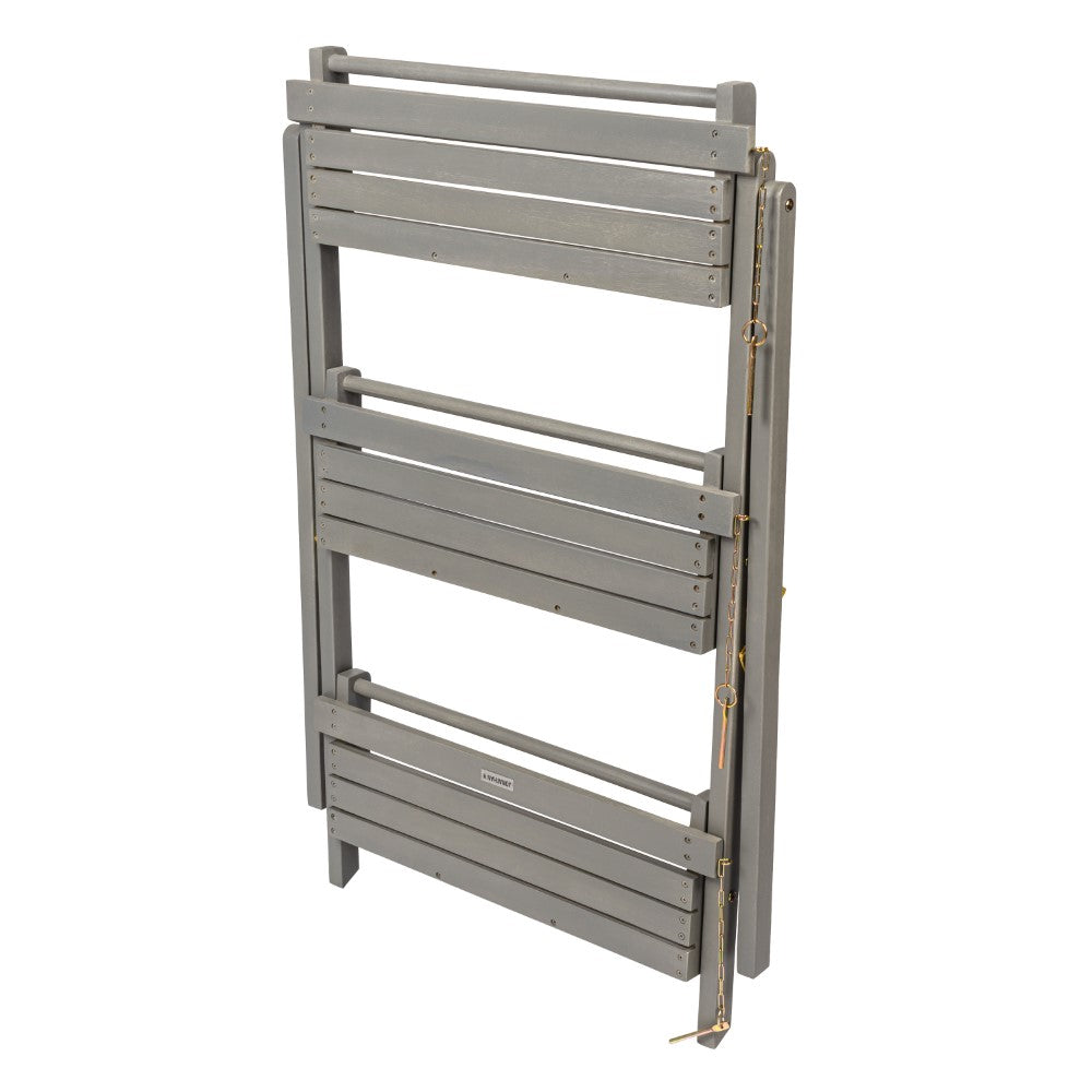 Hollis 26.5"W x 22"D x 36"H 3-Tier Acacia Wood Indoor/Outdoor Foldable Compact Freestanding Ladder Plant Stand Display Rack Shelf