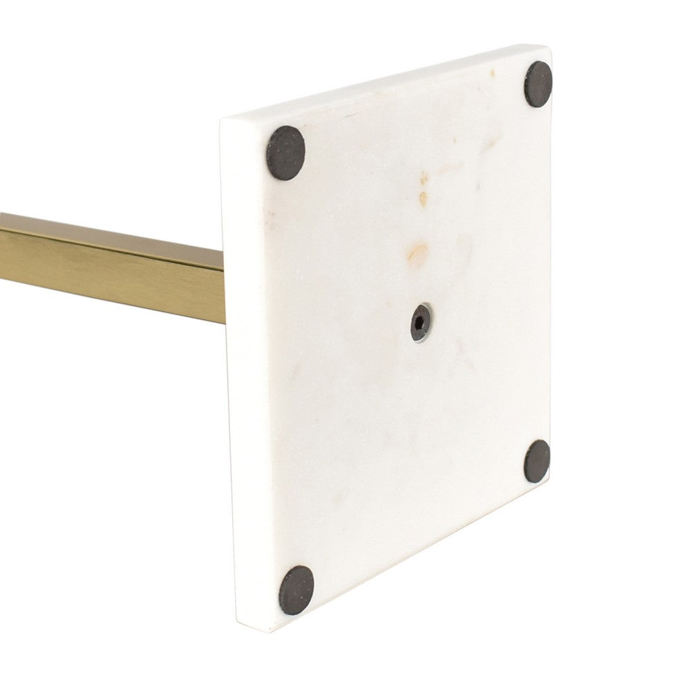 Jules Modern Glam Square Metal and Non Slip Weighted Marble Base Paper Towel Holder