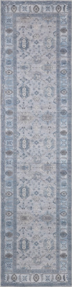 Maplecrest Oushak Style Distressed Border Non-slip Machine-washable Area Rug