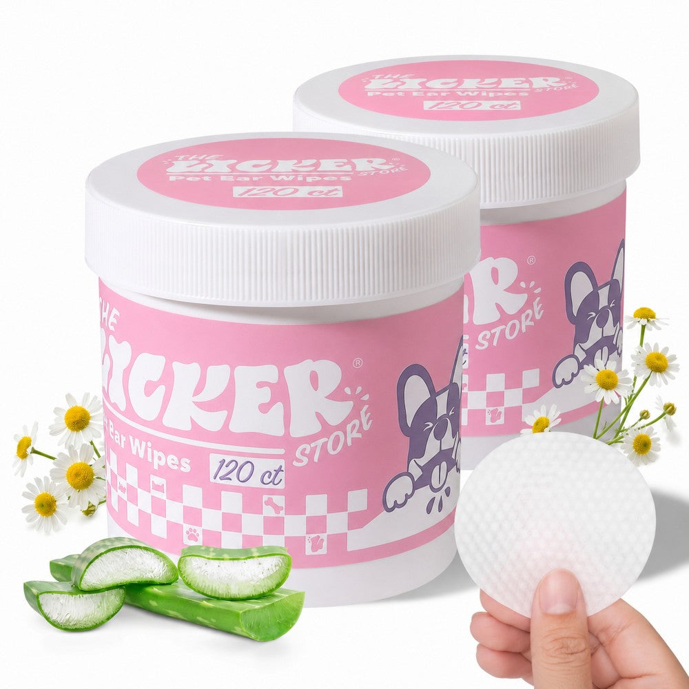 Taily Dog Ear Cleaning Hypoallergenic Wipes with Extracts of Chamomile and Oat Kernel