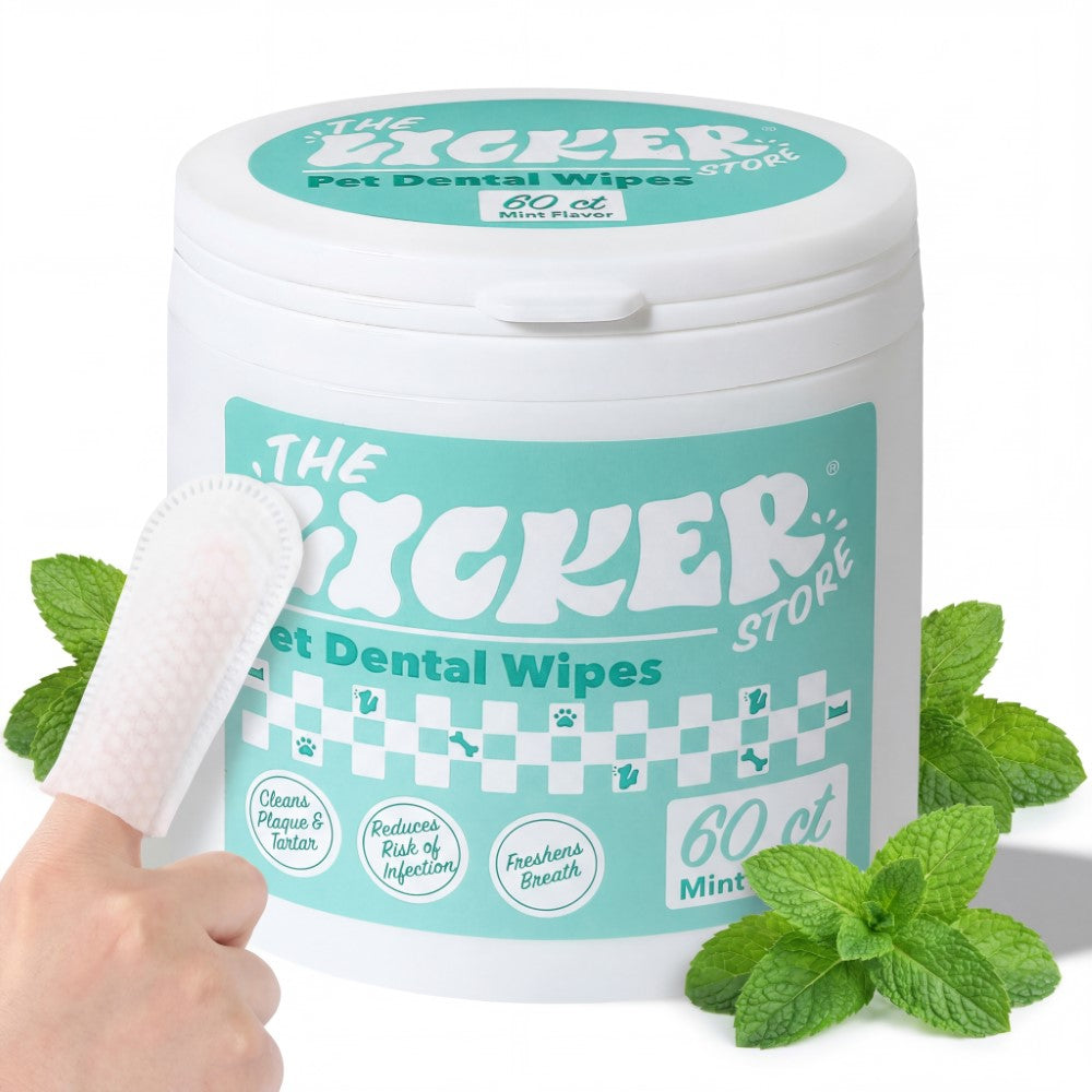 Churly Dog Dental Finger Hypoallergenic Wipes with Extracts of Aloe Vera Leaf, Coconut Oil, Honey (60 Count)