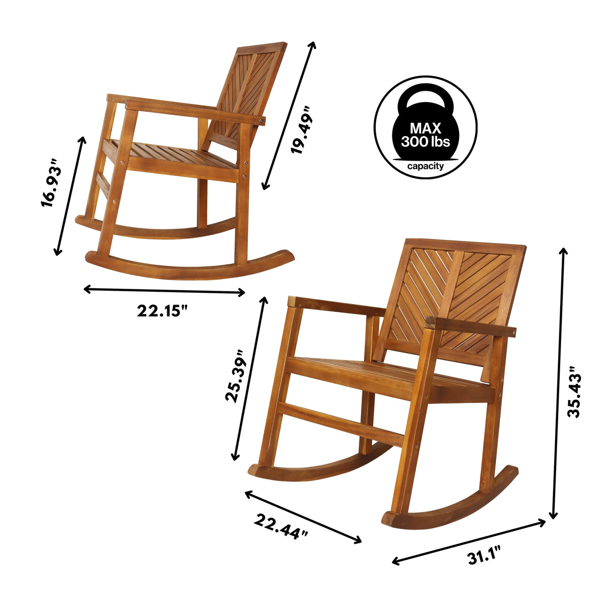 Timothy Chevron-Back Outdoor Rocking Chair