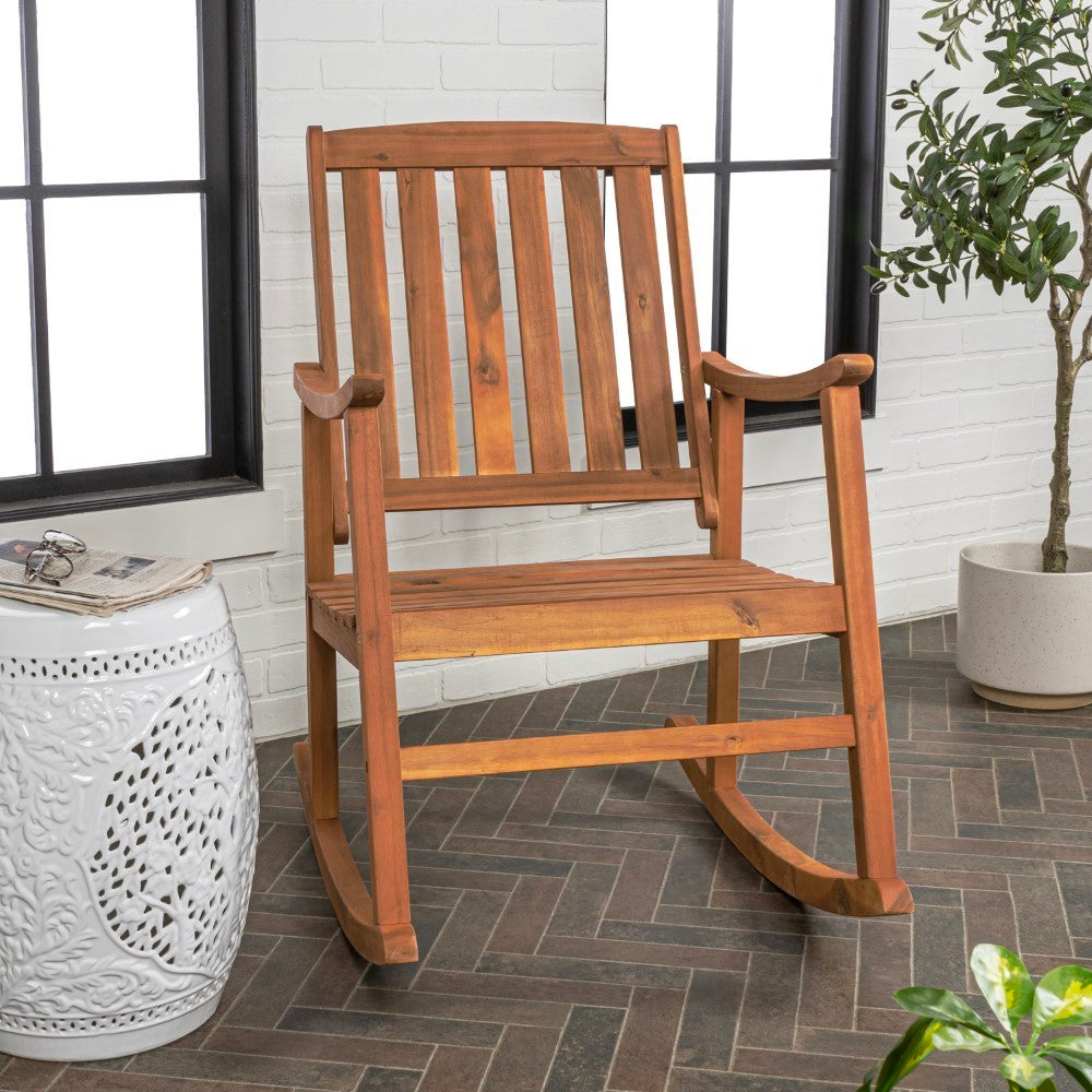 Rajon Slat-Back Outdoor Rocking Chair