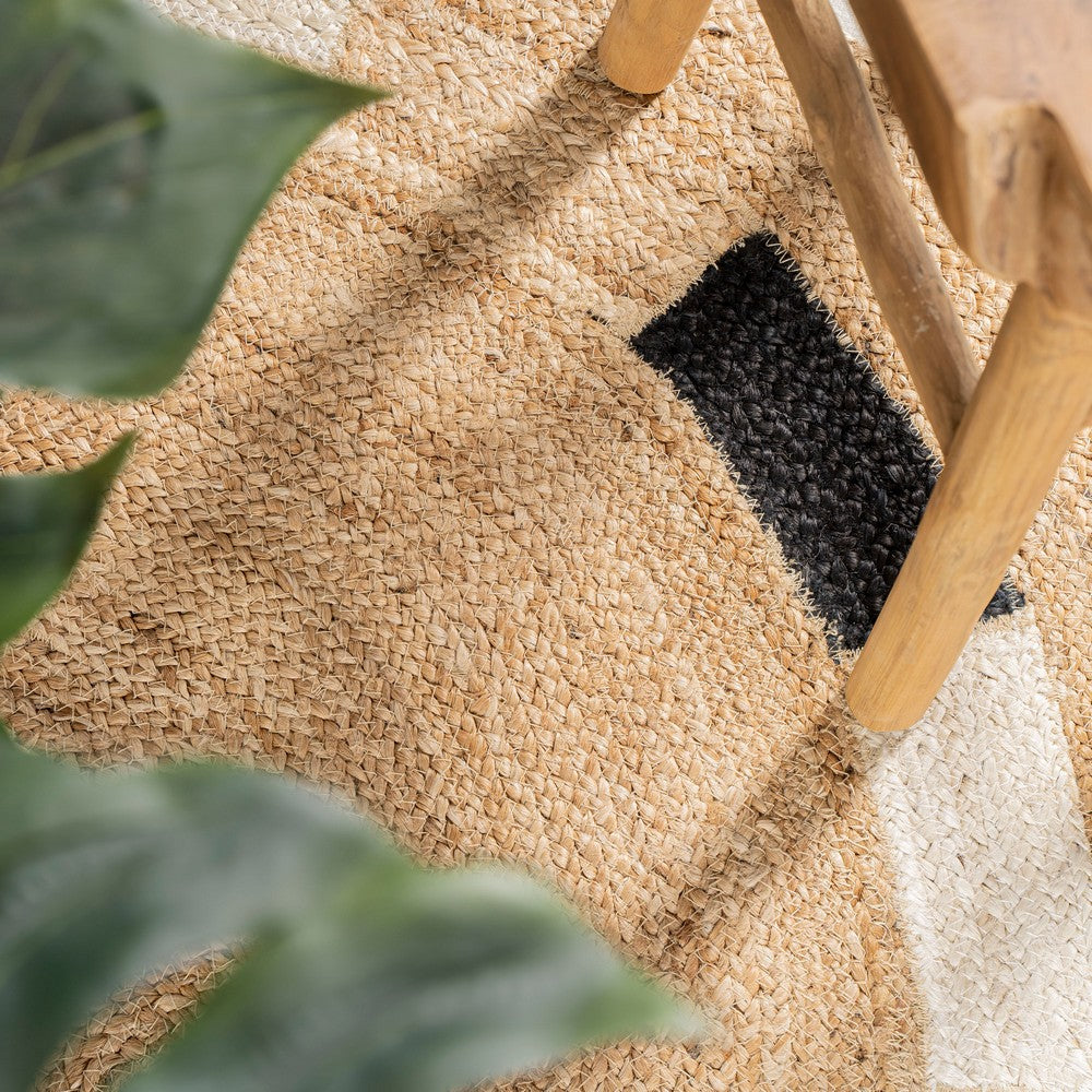 Betty Geometric Jute Circle Area Rug