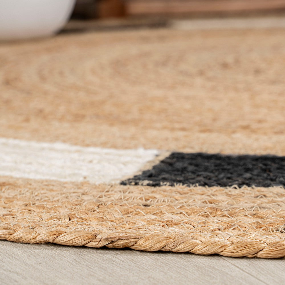 Betty Geometric Jute Circle Area Rug