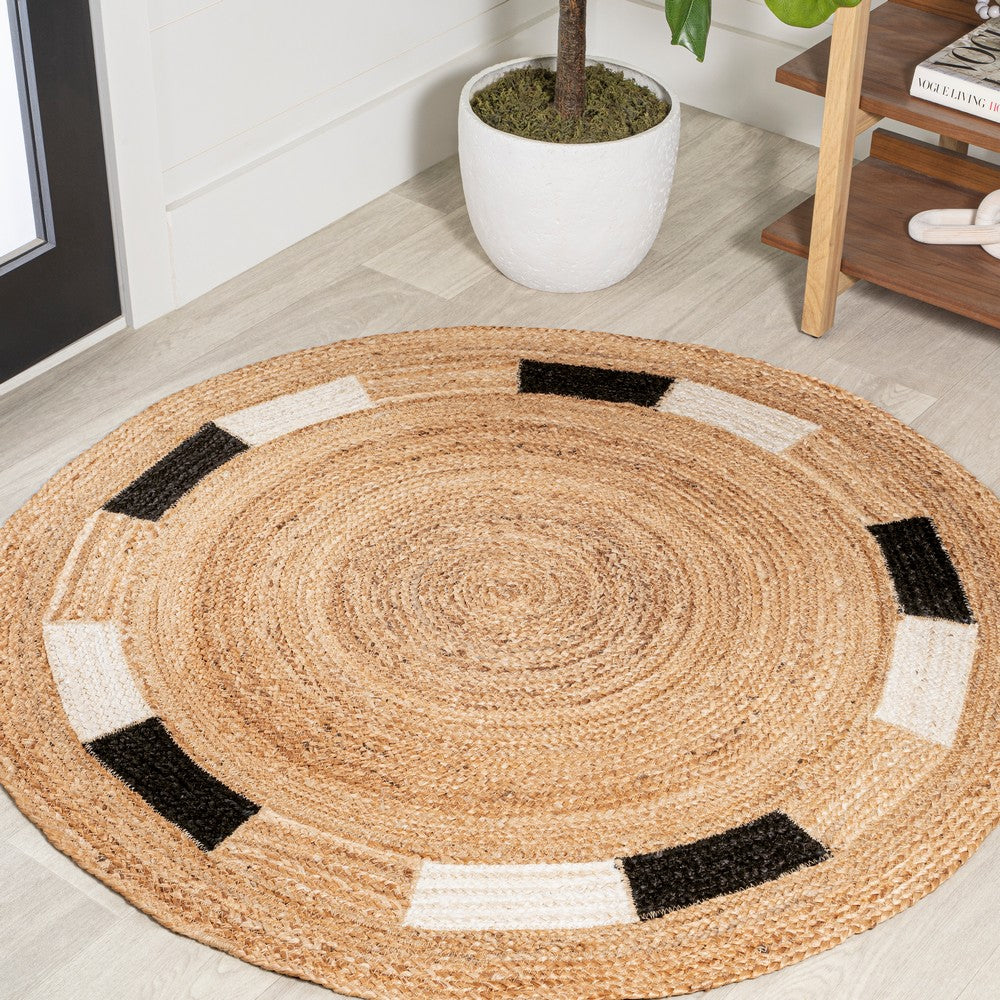 Betty Geometric Jute Circle Area Rug
