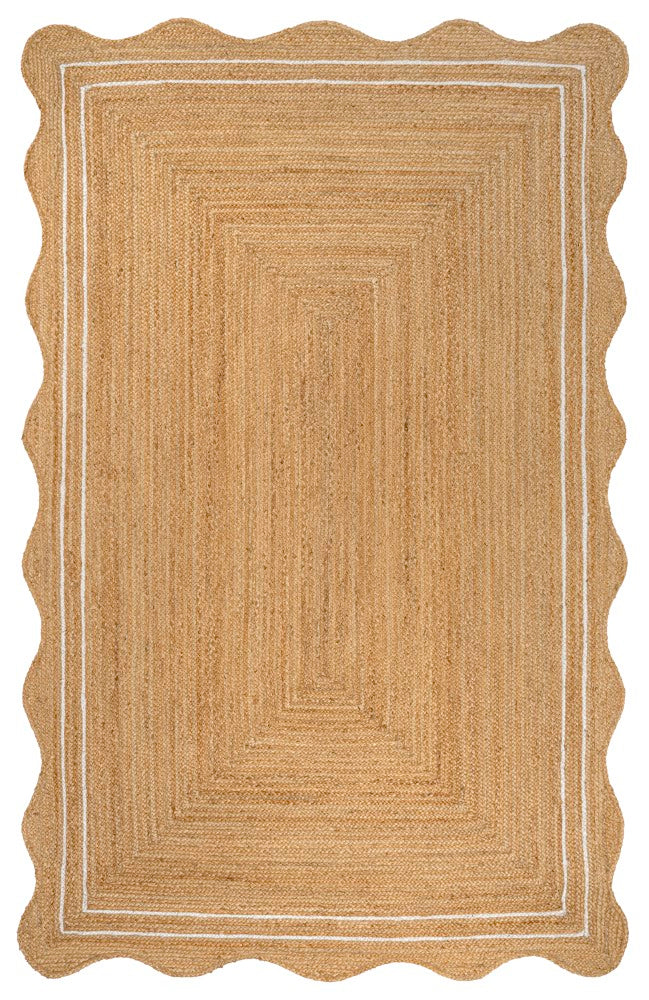 Elvoria Cottage Scallop Edge Jute Area Rug