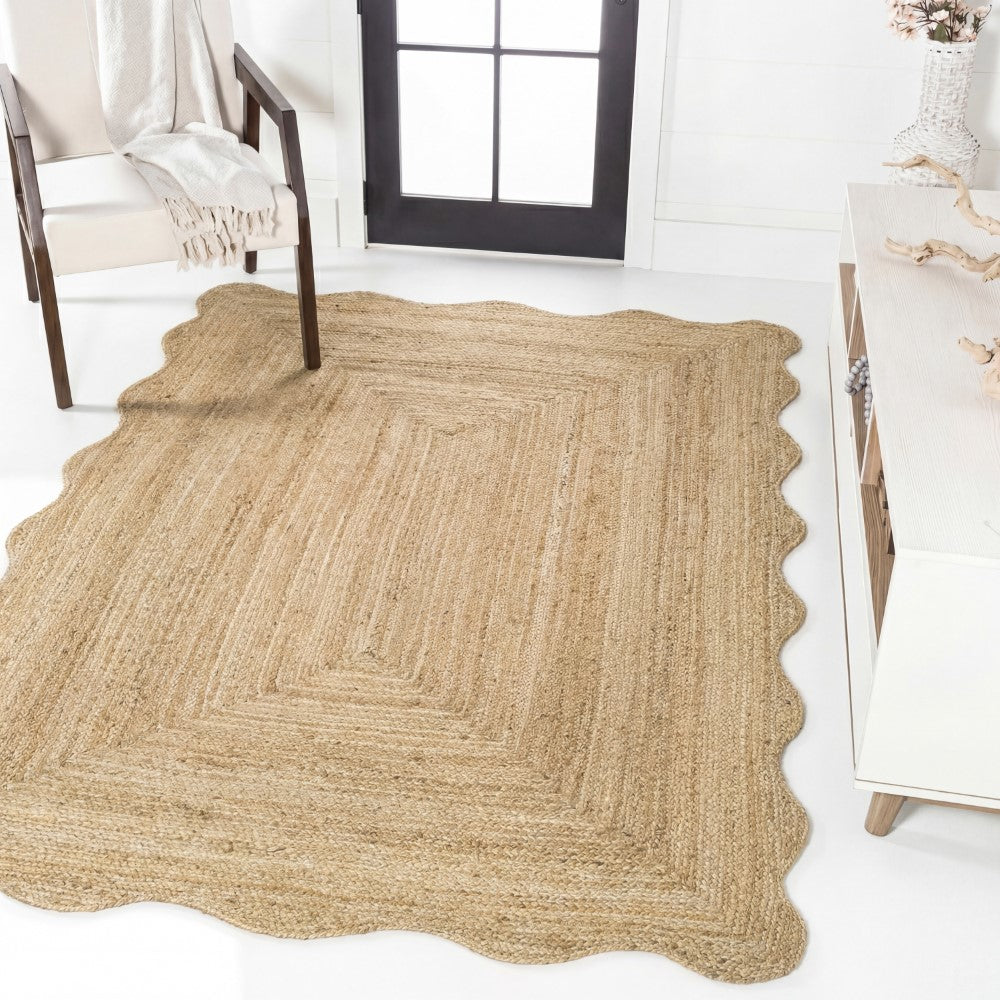 Elvoria Cottage Scallop Edge Jute Area Rug