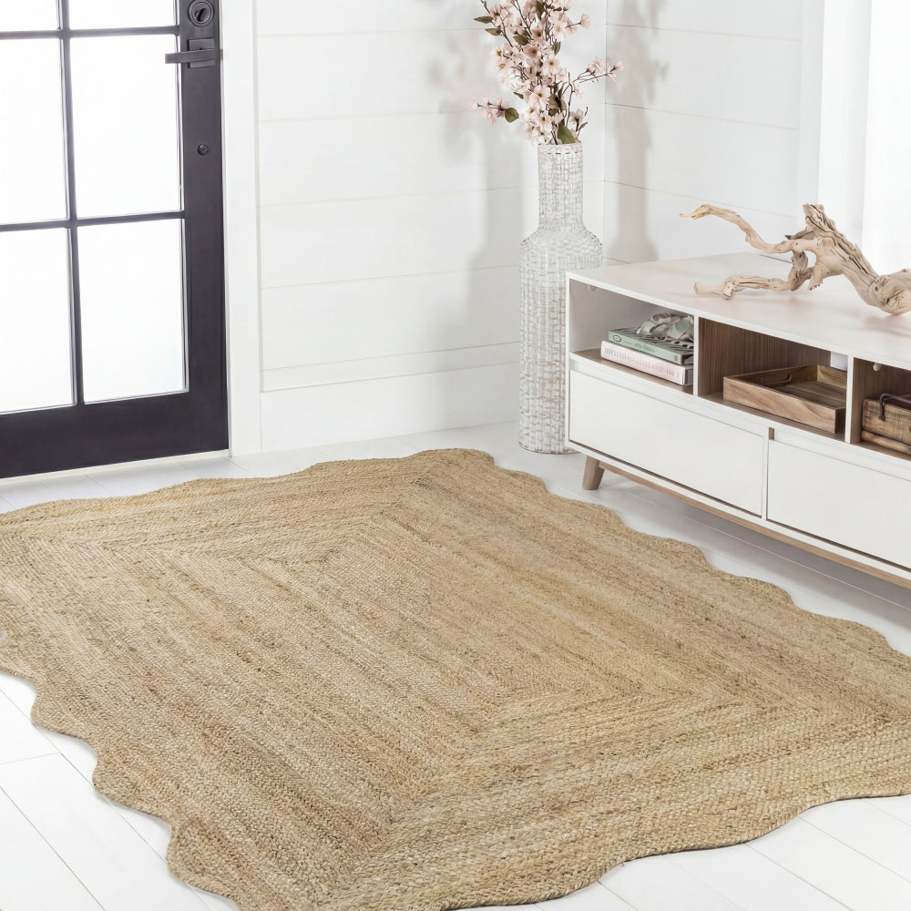 Elvoria Cottage Scallop Edge Jute Area Rug