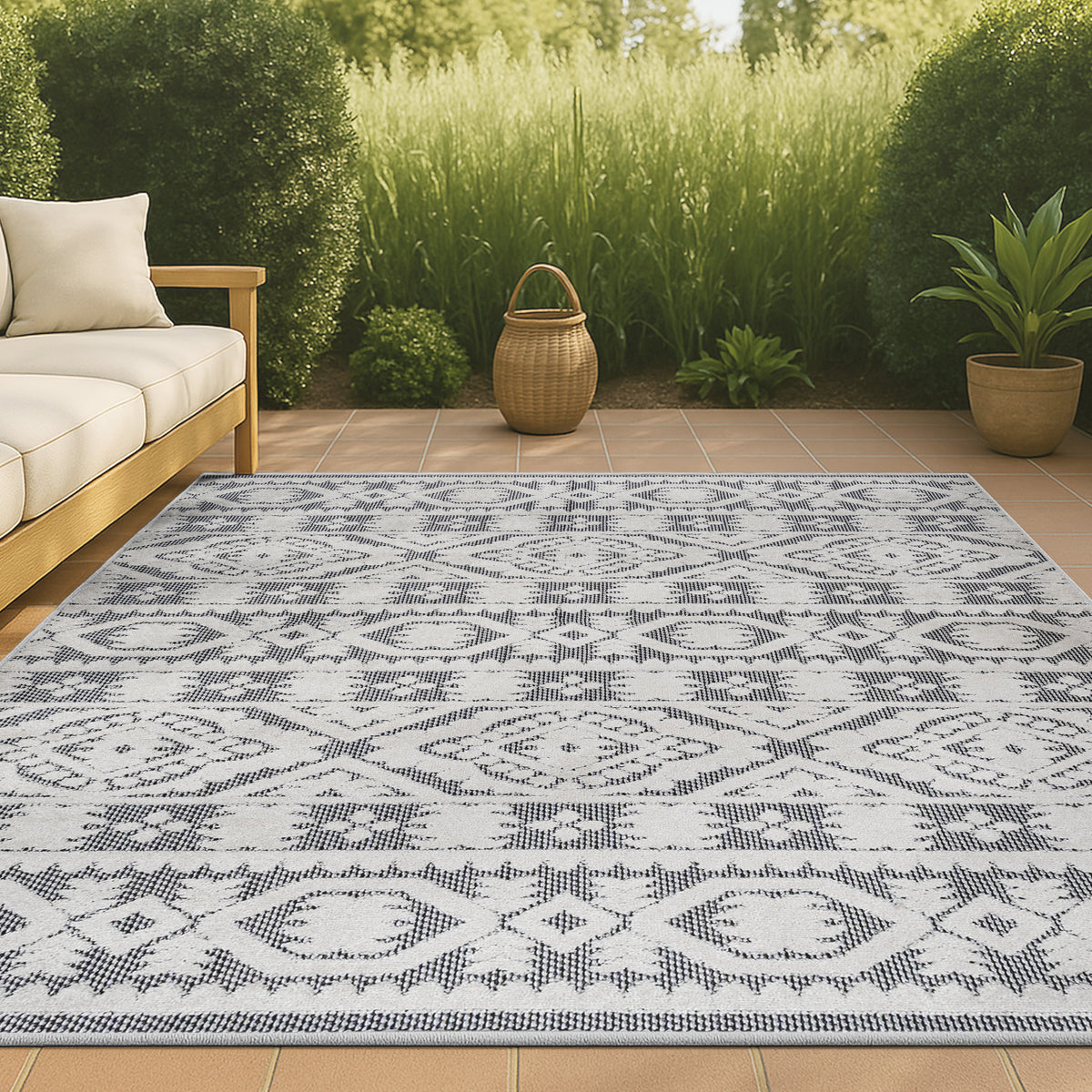 Valongo Citta High-Low Pile Mediterranean Indoor/Outdoor Area Rug