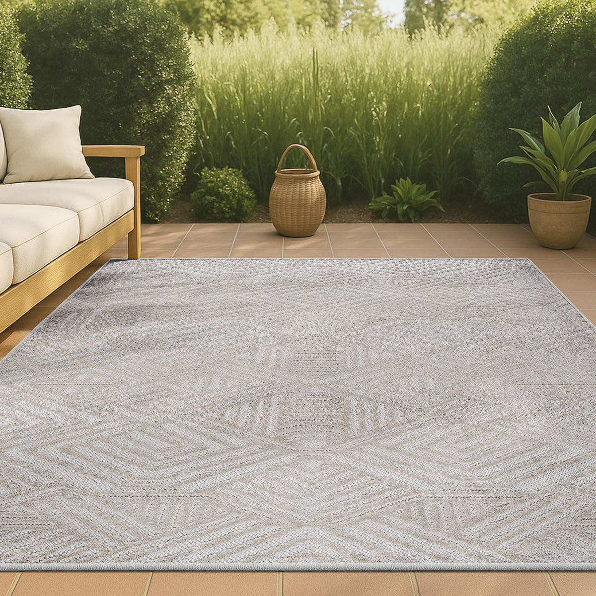 Viseu Jordan High-Low Pile Art Indoor/Outdoor Area Rug