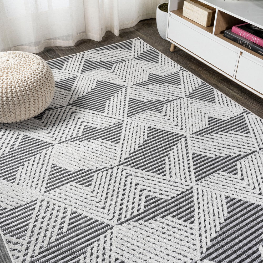 Tavira Jazz High-Low Pile Art Indoor/Outdoor Area Rug