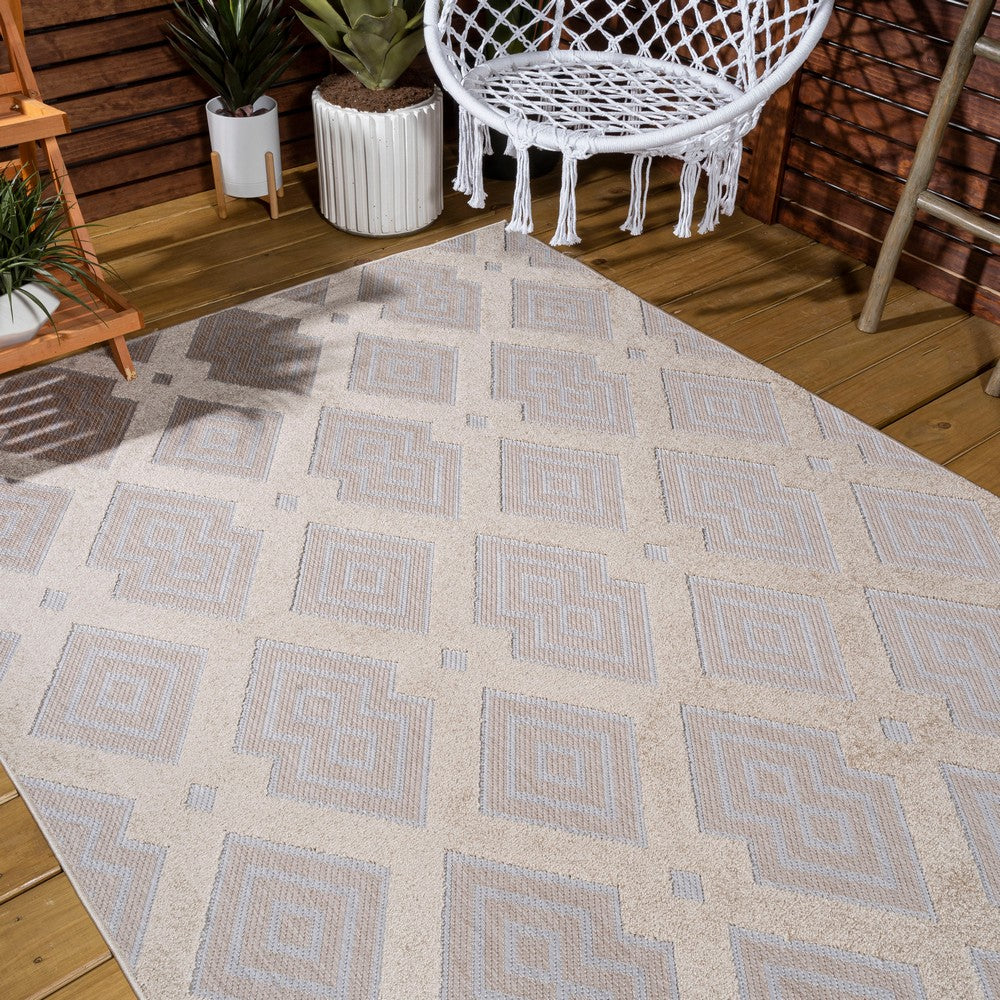 Porto Duwun High-Low Pile Ogee Indoor/Outdoor Area Rug