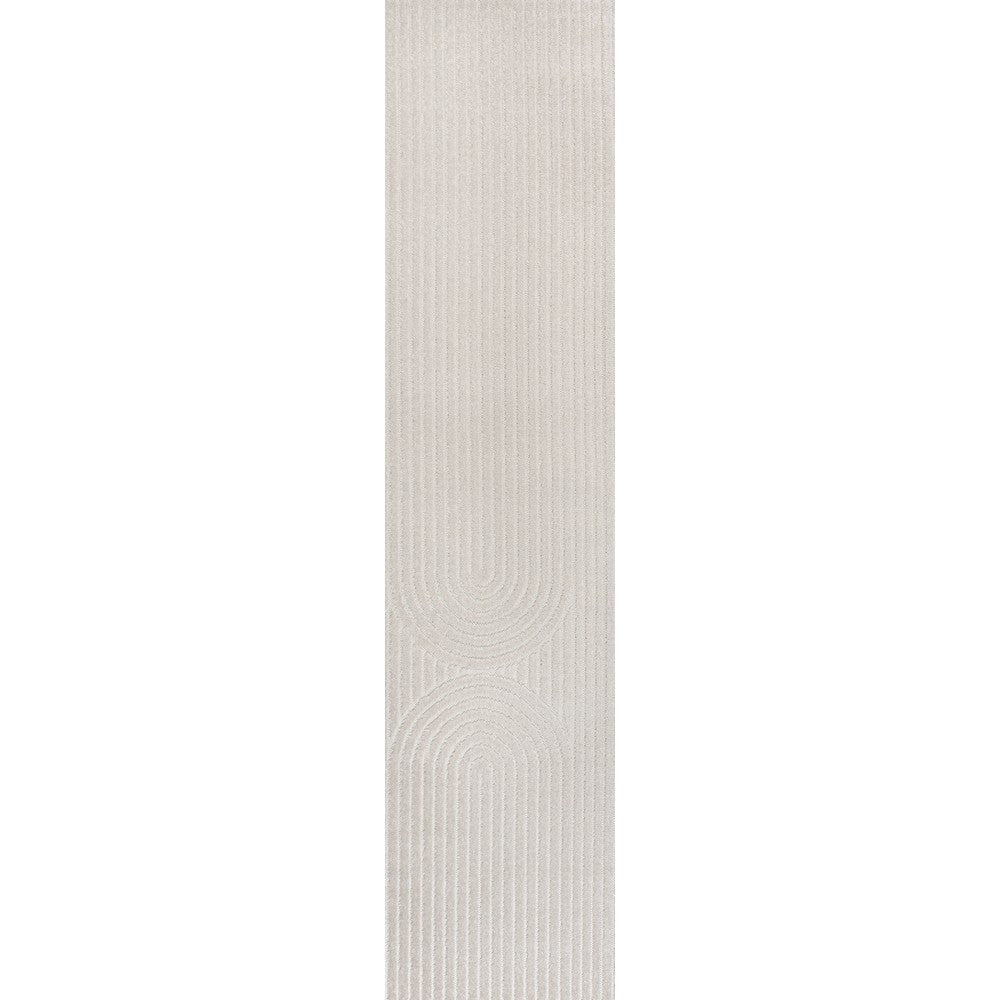 Sophia High-Low MidCentury Modern Arch Stripe Two-Tone Indoor/Outdoor Area Rug