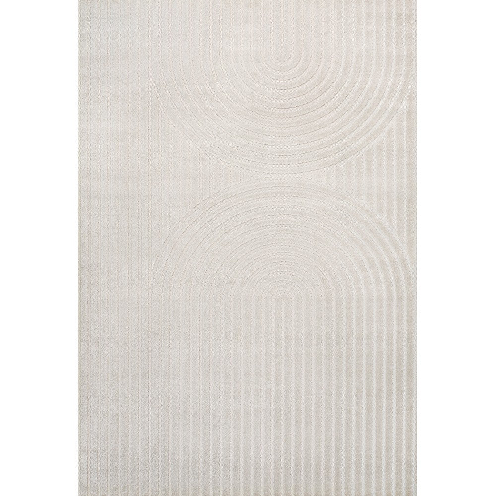 Sophia High-Low MidCentury Modern Arch Stripe Two-Tone Indoor/Outdoor Area Rug