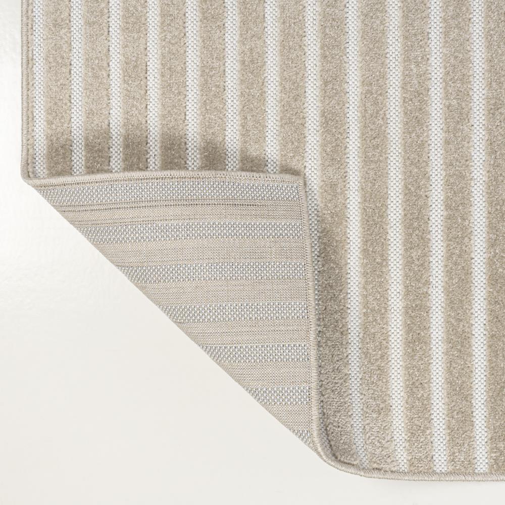 Sophia High-Low MidCentury Modern Arch Stripe Two-Tone Indoor/Outdoor Area Rug