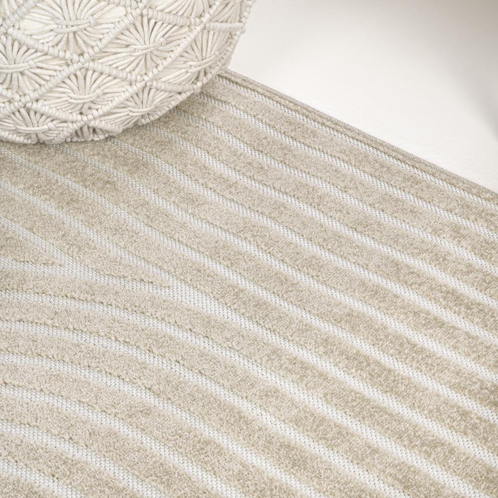 Sophia High-Low MidCentury Modern Arch Stripe Two-Tone Indoor/Outdoor Area Rug