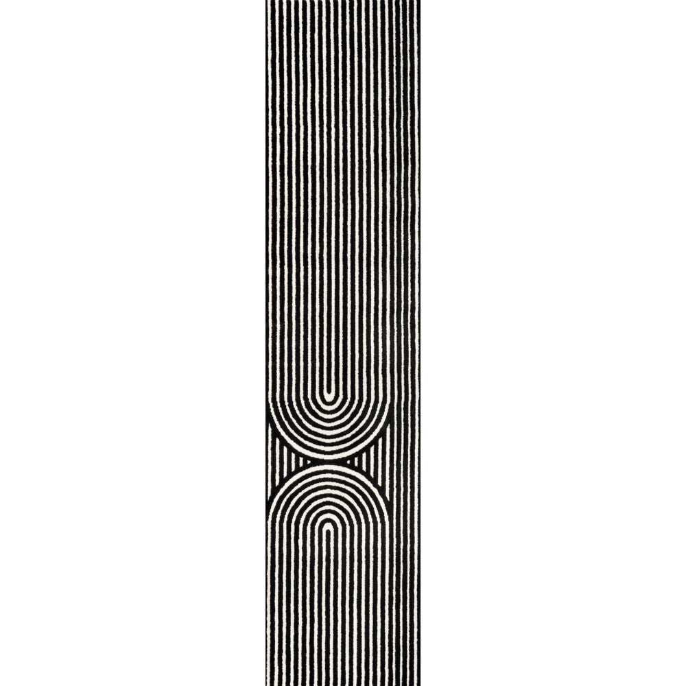 Sophia High-Low MidCentury Modern Arch Stripe Two-Tone Indoor/Outdoor Area Rug