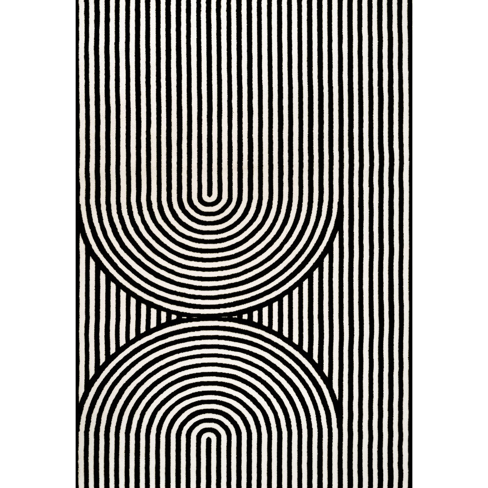 Sophia High-Low MidCentury Modern Arch Stripe Two-Tone Indoor/Outdoor Area Rug