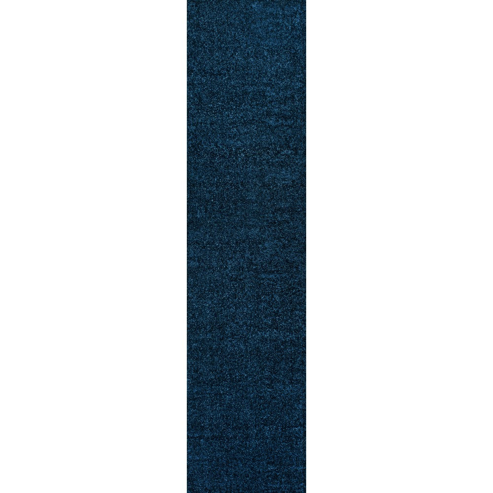 Trivor Haze Solid Low-Pile Area Rug Navy