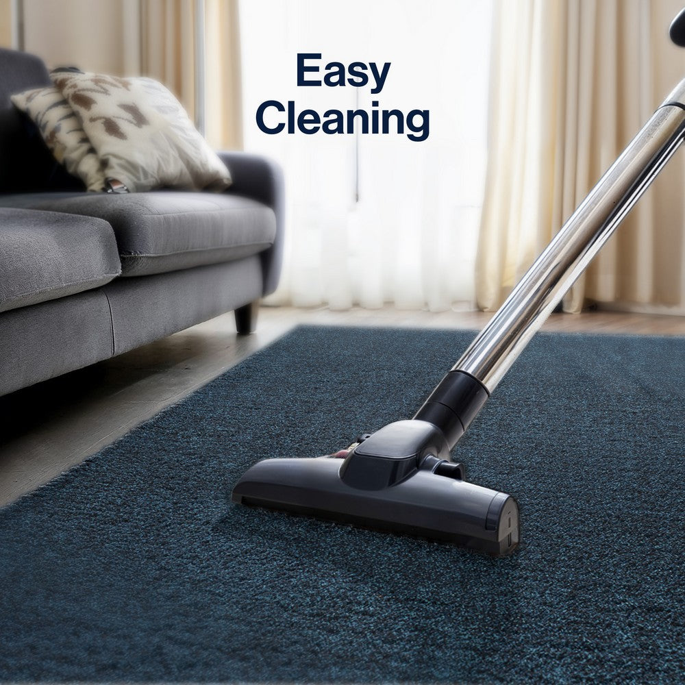 Trivor Haze Solid Low-Pile Area Rug Navy