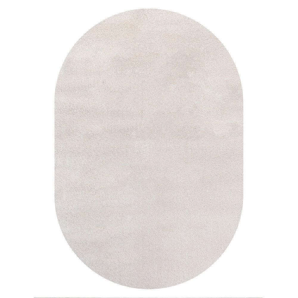 Trivor Haze Solid Low-Pile Area Rug Ivory