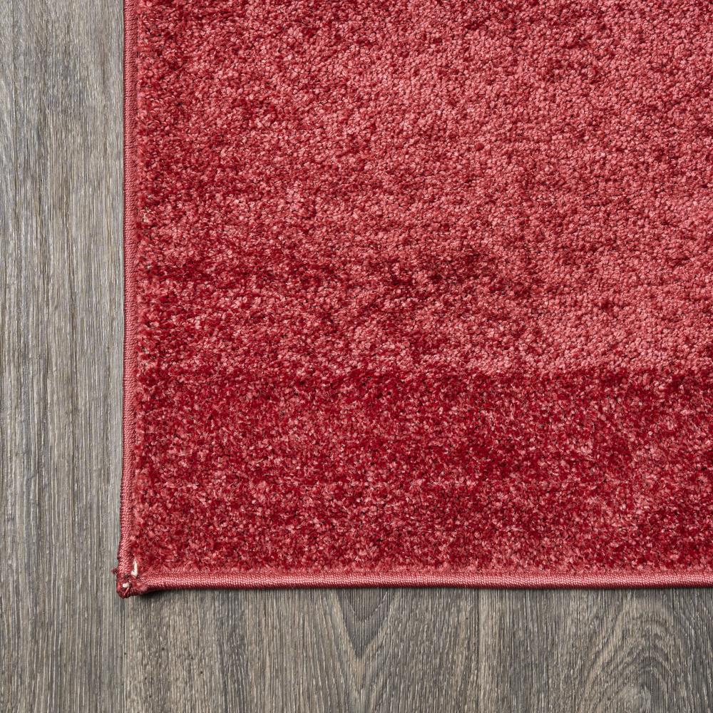 Trivor Haze Solid Low-Pile Area Rug Red