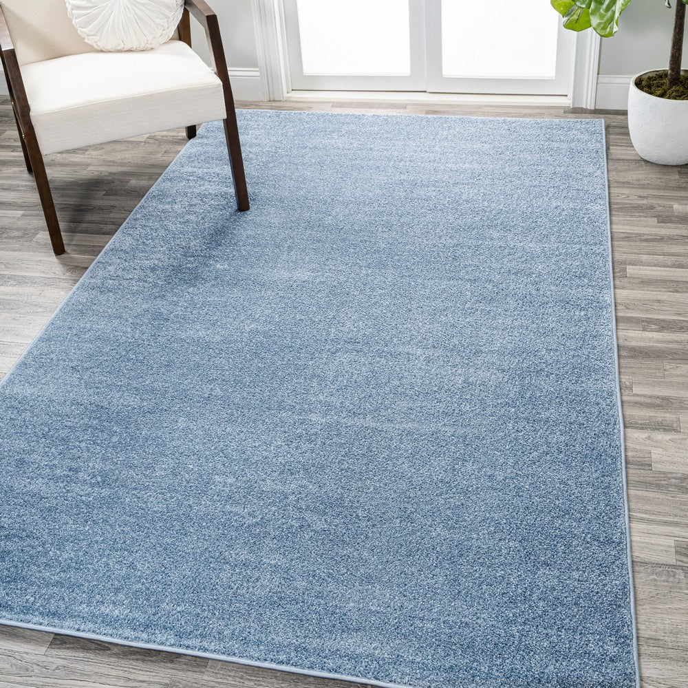Trivor Haze Solid Low-Pile Area Rug Classic Blue