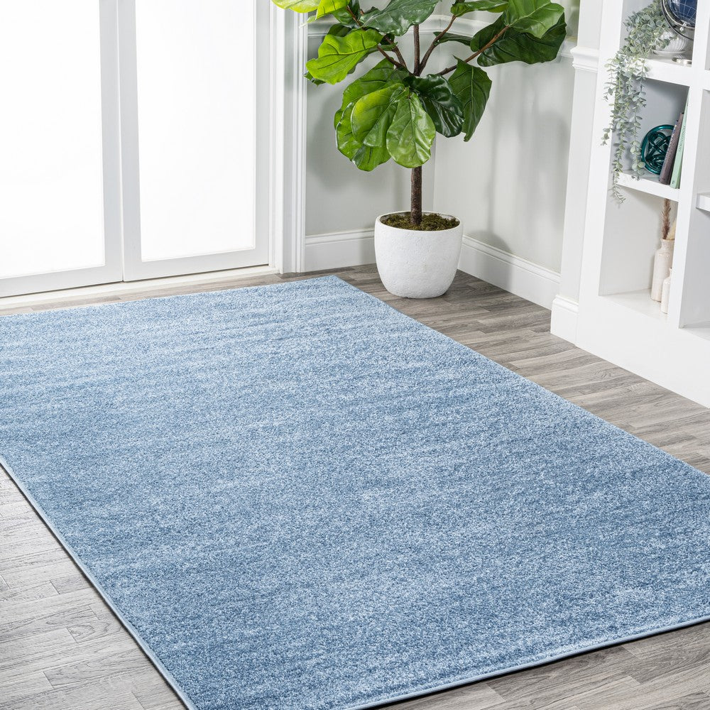 Trivor Haze Solid Low-Pile Area Rug Classic Blue