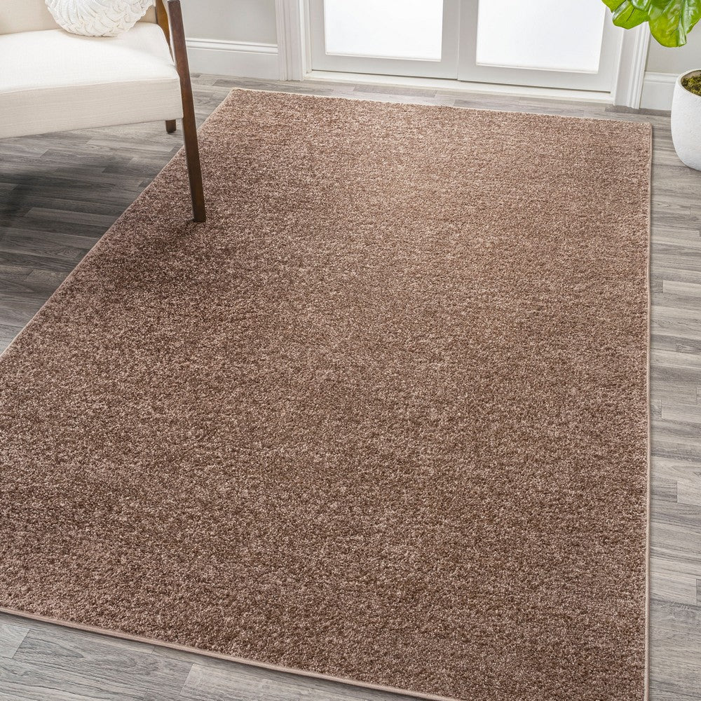 Trivor Haze Solid Low-Pile Area Rug Brown