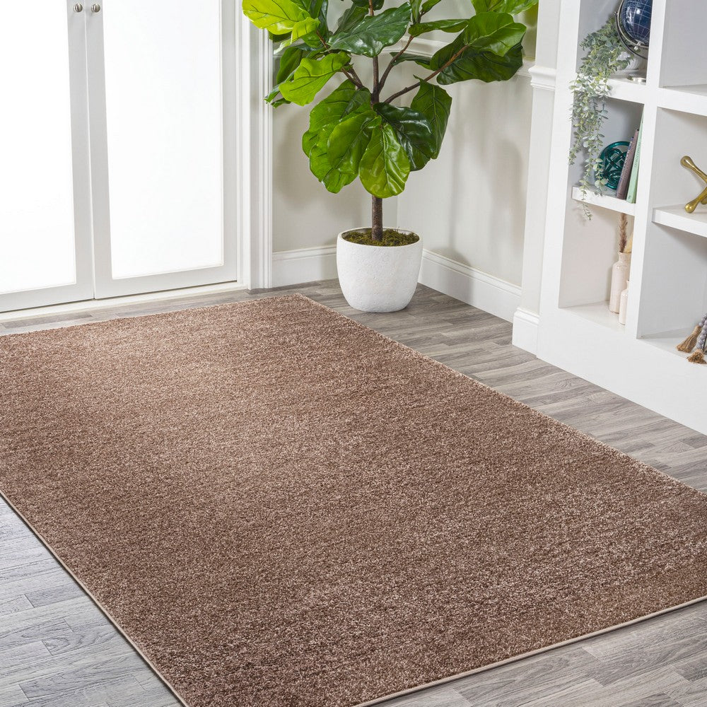 Trivor Haze Solid Low-Pile Area Rug Brown