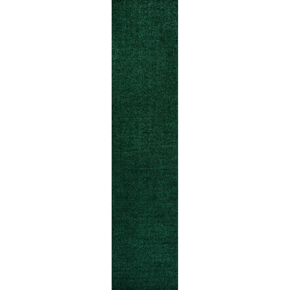 Trivor Haze Solid Low-pile Area Rug Emerald
