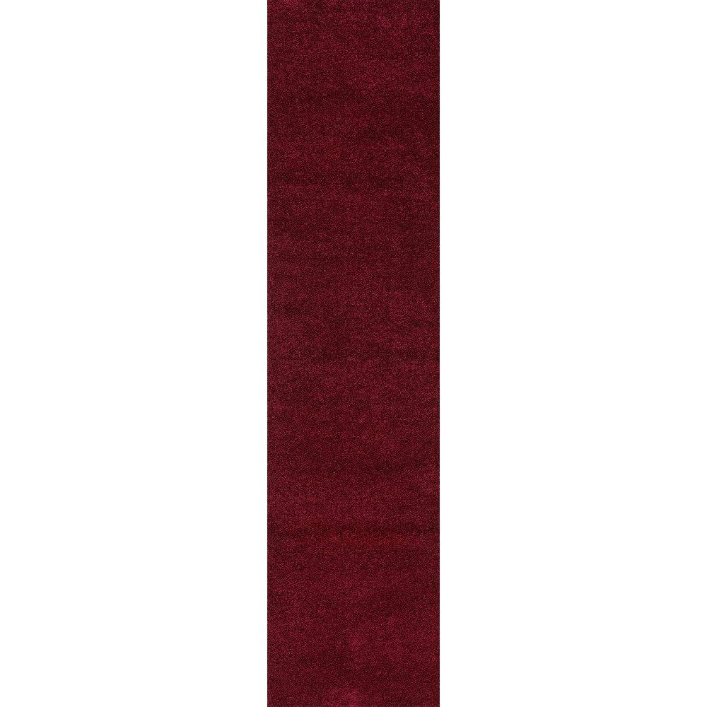 Trivor Haze Solid Low-pile Area Rug Dark Red