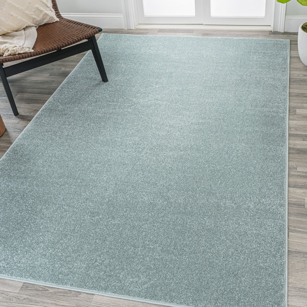 Trivor Haze Solid Low-pile Area Rug Light Blue