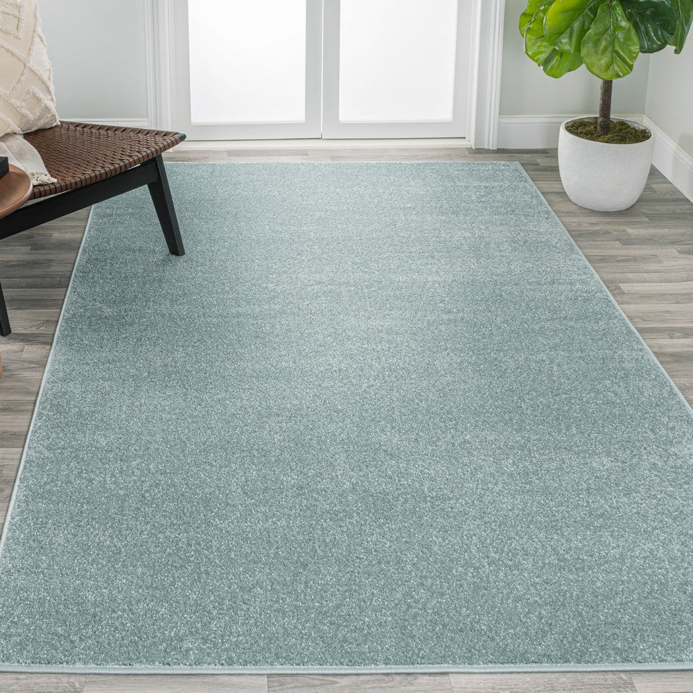 Trivor Haze Solid Low-pile Area Rug Light Blue