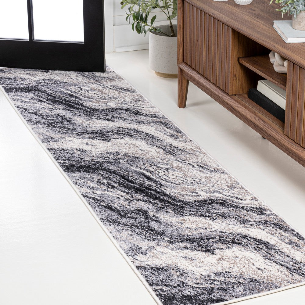 Uma Contemporary Glam Abstract Marble Area Rug