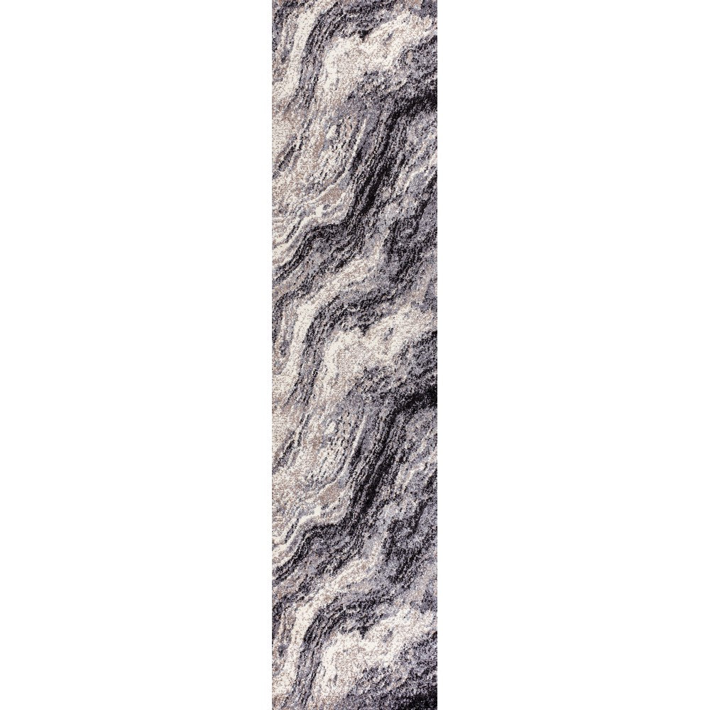 Uma Contemporary Glam Abstract Marble Area Rug