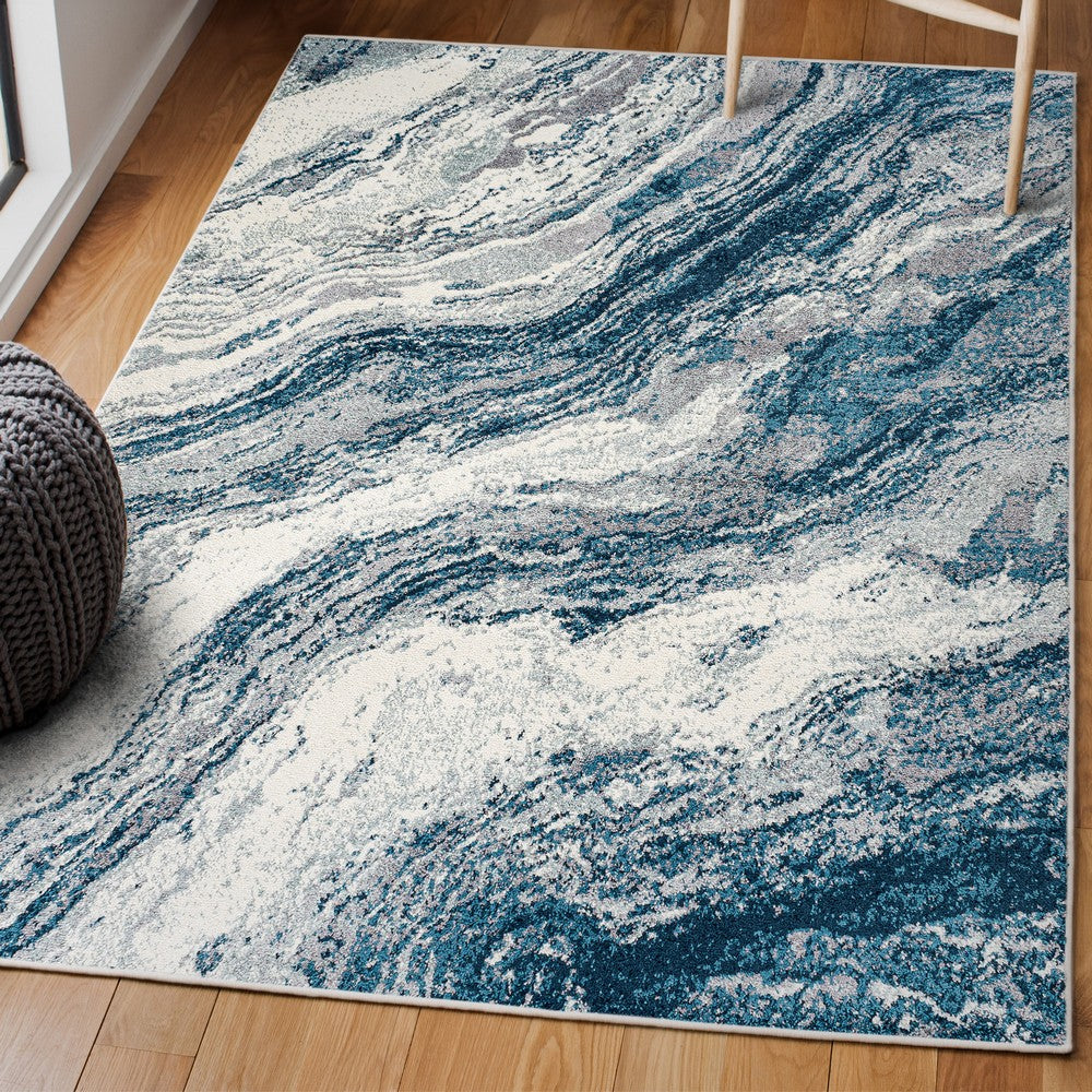 Uma Contemporary Glam Abstract Marble Area Rug