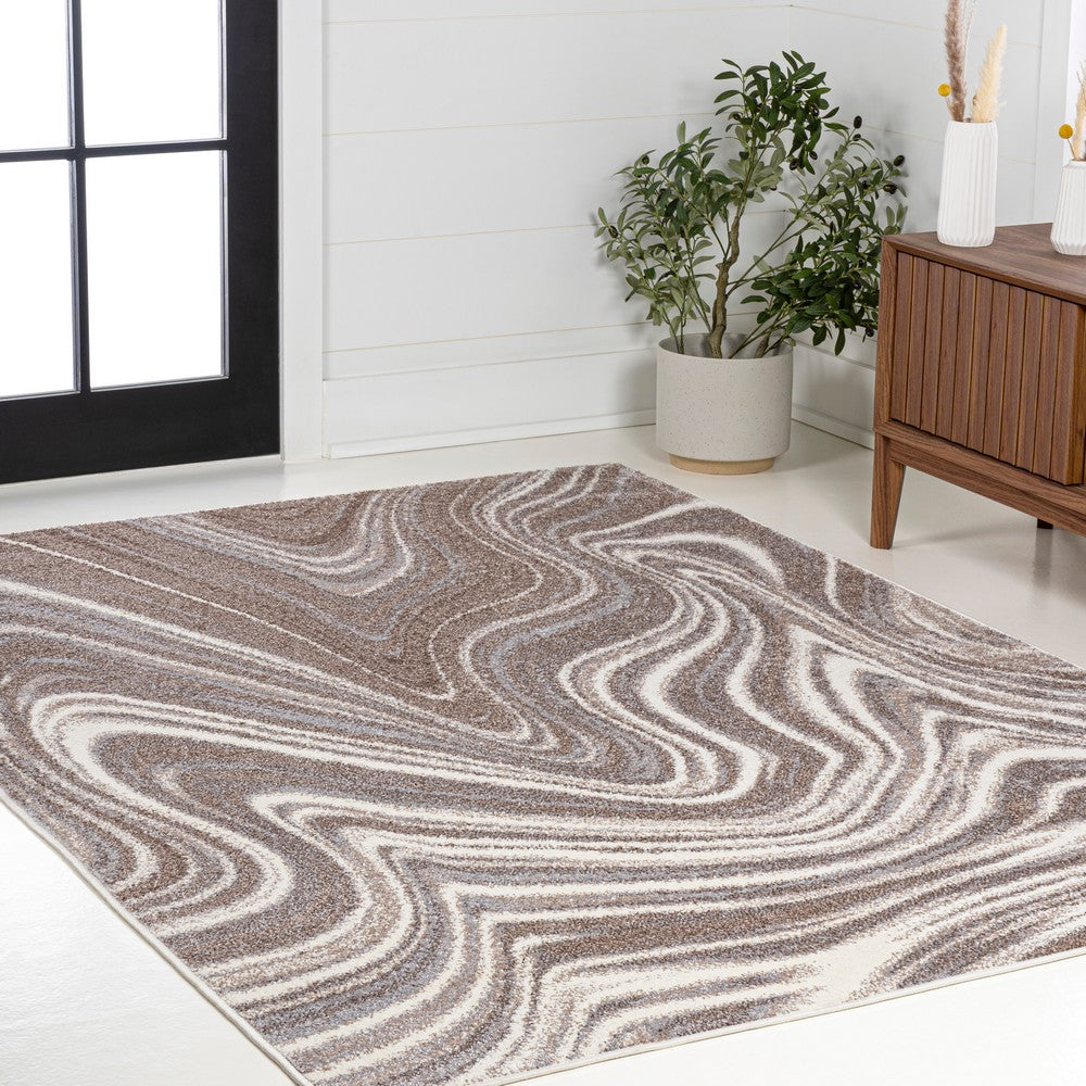 Saloni Contemporary Glam Abstract Marble Area Rug