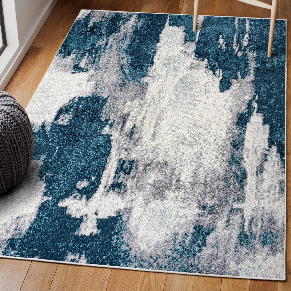 Zowe Contemporary Bohemian Abstract Marble Area Rug