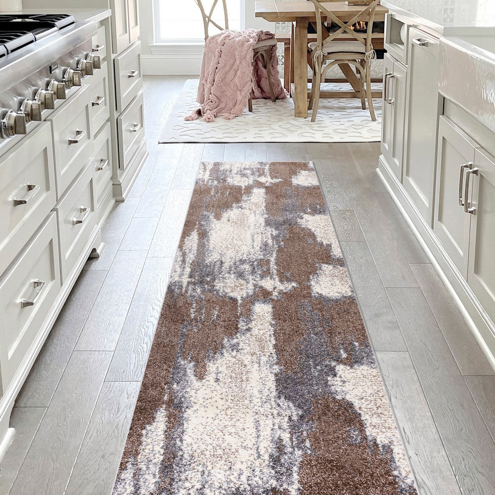Zowe Contemporary Bohemian Abstract Marble Area Rug