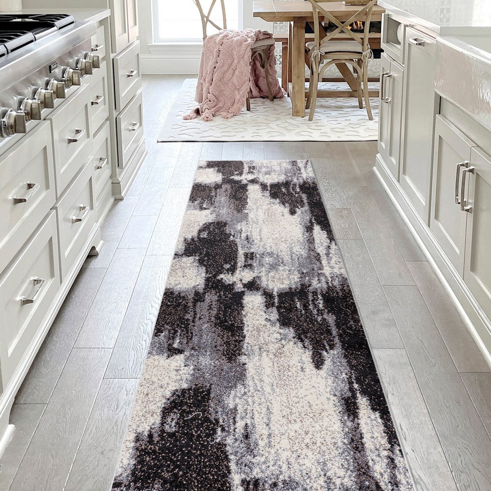 Zowe Contemporary Bohemian Abstract Marble Area Rug