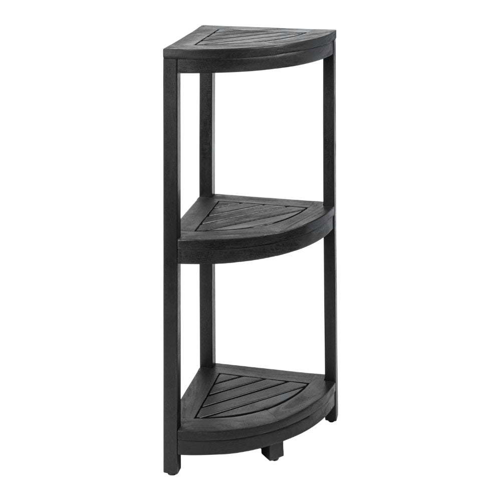 Tera 33" Classic Minimalist 3-Tier Acacia Wood Freestanding Bathroom Corner Shelf
