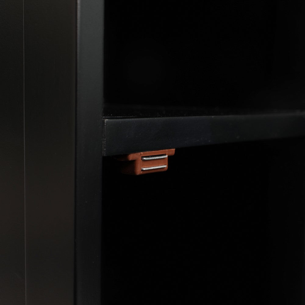 Ravelle 27.5 in. H Handcrafted Acacia Wood Bathroom Freestanding Floor Storage Cabinet with Louvered Door and Open Shelf
