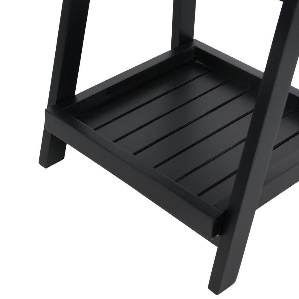 Velric 48 in. H Minimalist Handcrafted Acacia Wood 4-Tier Indoor/Outdoor Folding Display Ladder Storage Rack and Plant Stand