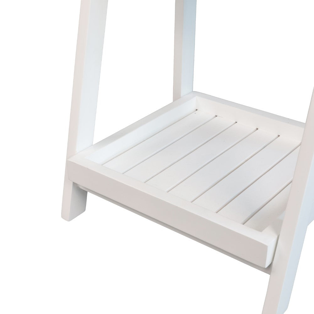 Velric 48 in. H Minimalist Handcrafted Acacia Wood 4-Tier Indoor/Outdoor Folding Display Ladder Storage Rack and Plant Stand