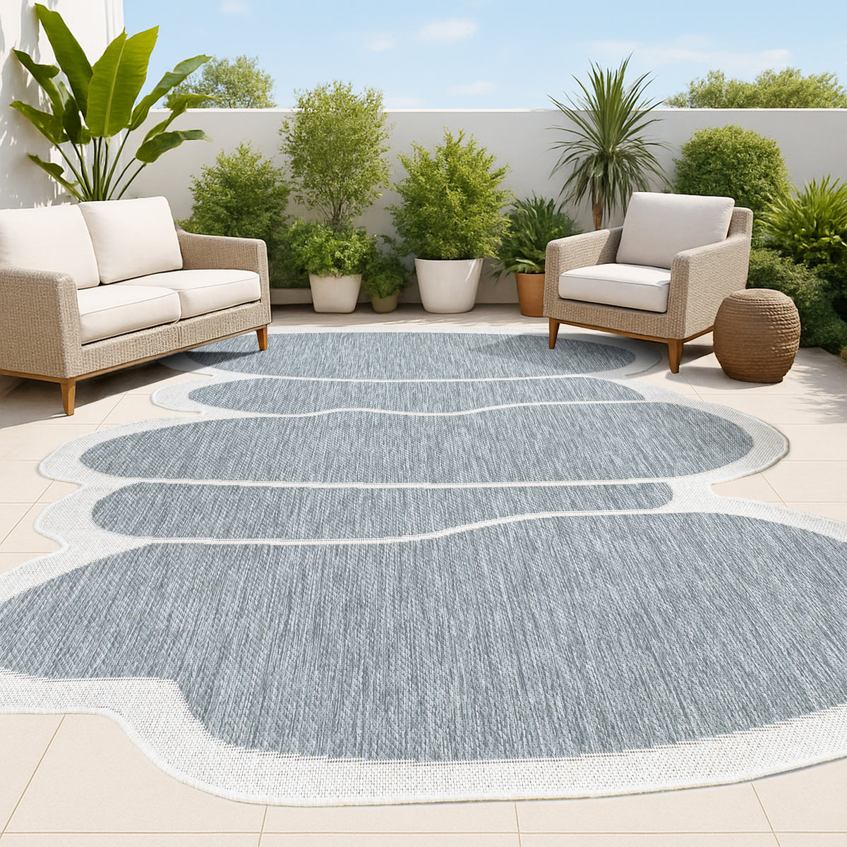 Dity Modern Rustic Abstract Indoor/Outdoor Area Rug